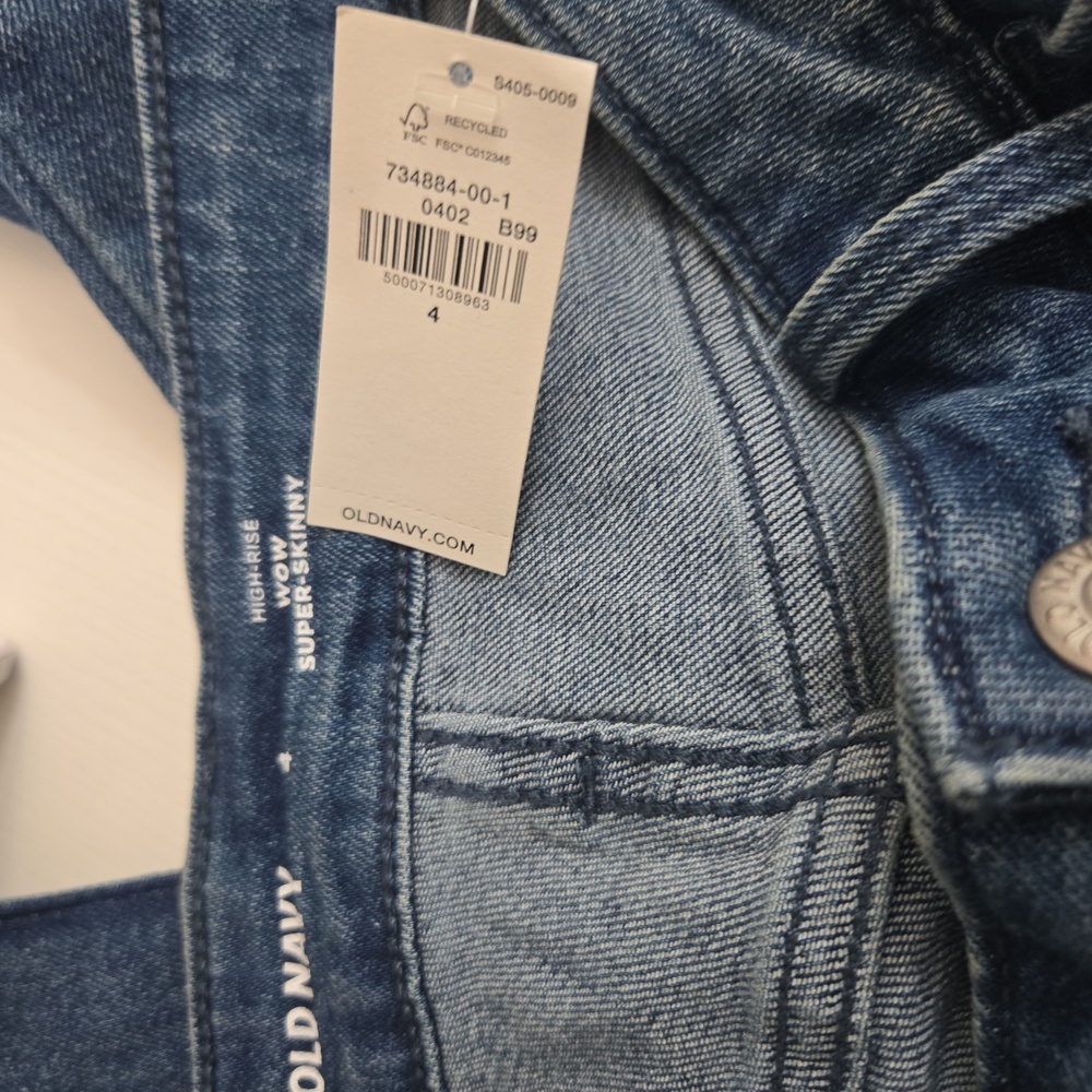 NWT Old Navy High-waisted Wow Super-skinny Jeans Size 4 - Picture 13 of 17